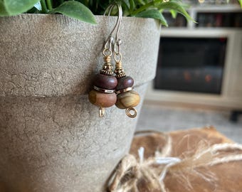 Falling Leaves Sterling Forged Earrings