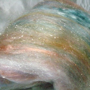 Seashells 4 oz merino / bamboo / tussah silk/ firestar / angelina image 1