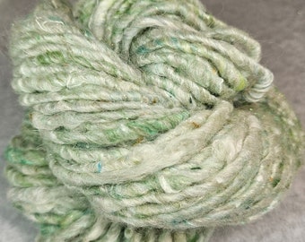 Handspun art yarn - 75 yards - Various wools, silk, pearl and rose fibers and angelina