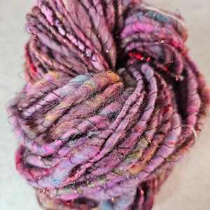 Handspun art yarn 75 yards Various wools and locks, bamboo, tencel, lurex, firestar, angelina and mohair yarn core image 1