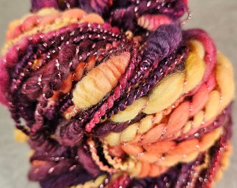 Calypso - Handspun art yarn - 80 yards - Merino, firestar, sparkly thread