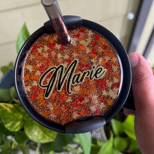 Fall Leaves Stanley Topper: Personalized Name Plate, 30oz 40oz Quencher