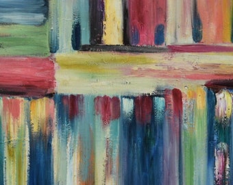 original Oil painting abstract art sea art large painting modern home wall art canvas art wall decor48x24