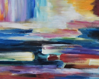 Large acrylic painting on canvas Abstract Painting 48x24
