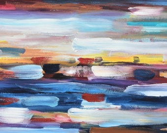 Abstract Art  Painting, Original Texture wall Art, abstract painting, Multi colors Modern Home Decor 48x24