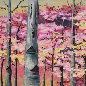 Fine art,  48&quot; art,  Modern art, Oil painting tree art, Colorful art, canvas art,  Wall art, Abstract landscape painting