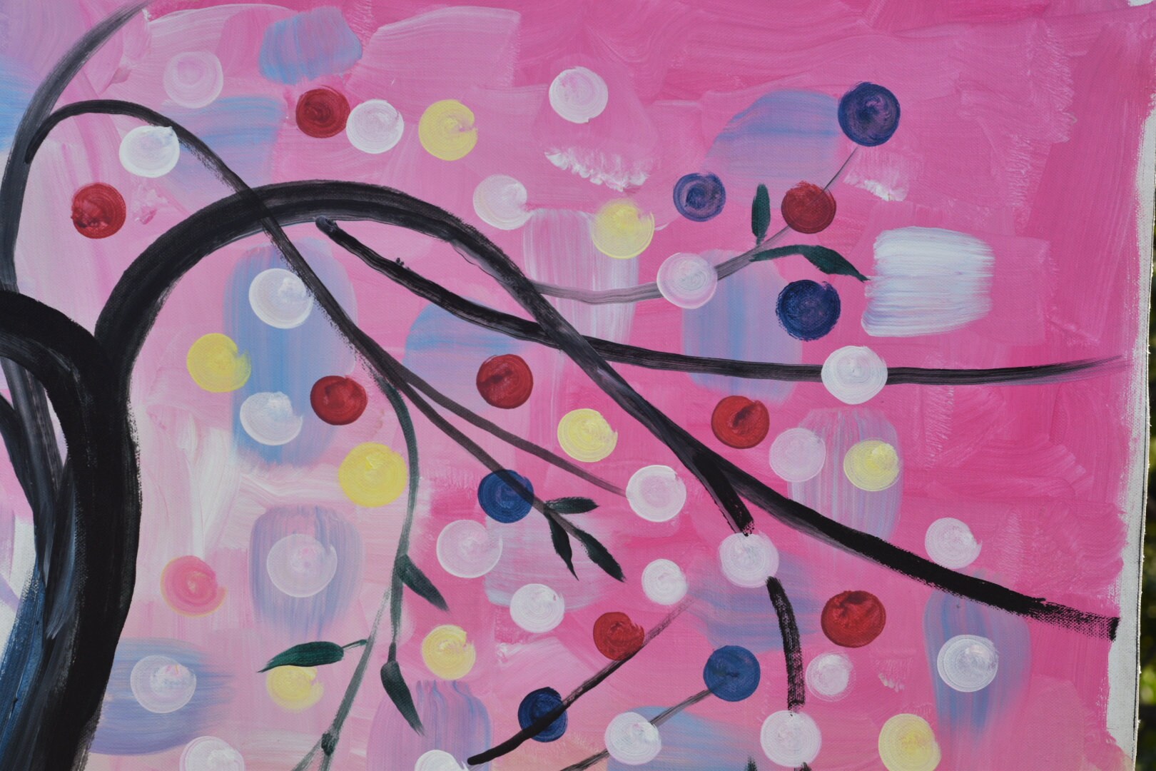 Abstract Blossom, Original Acrylic Painting, Abstract Painting 48x24 ...