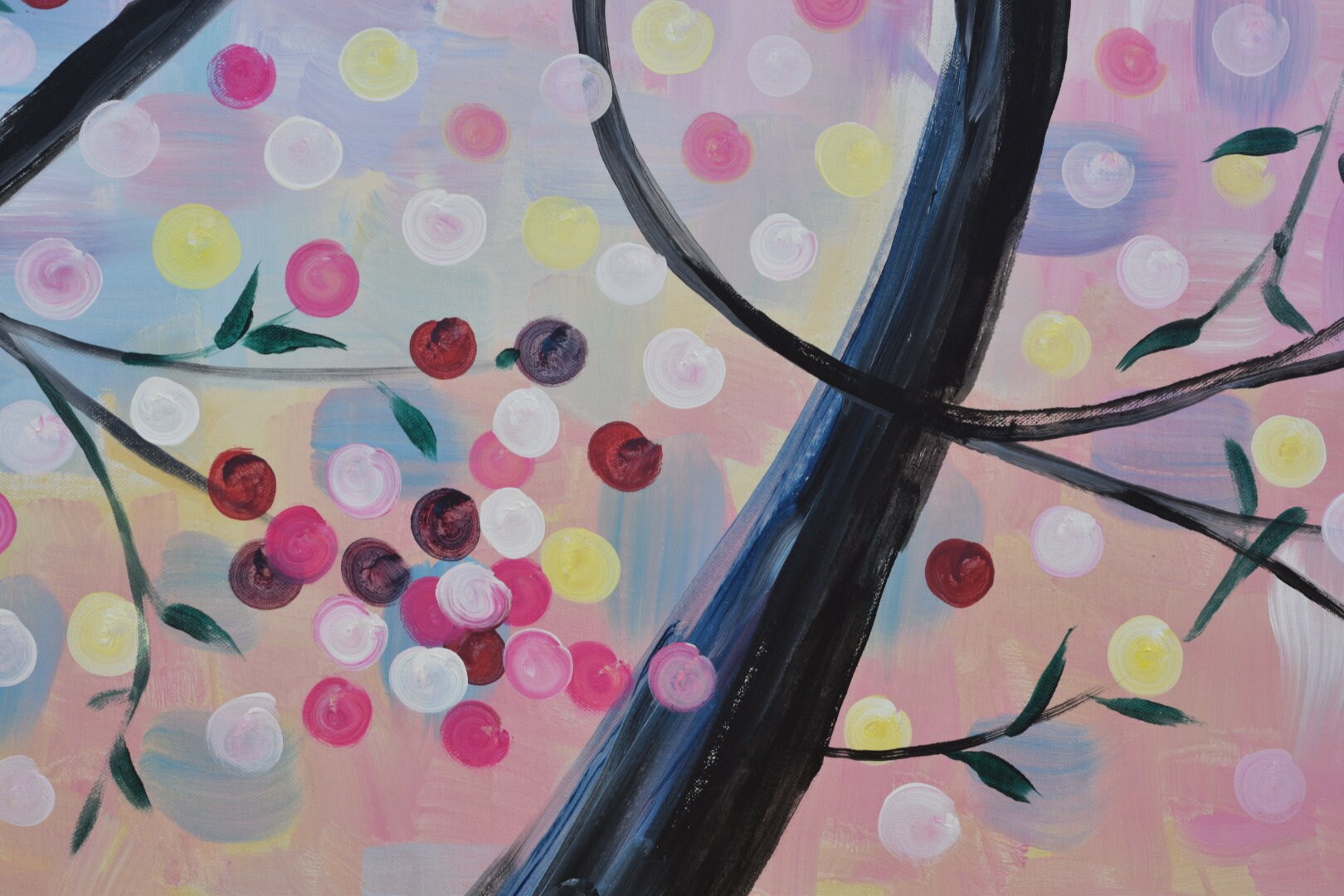 Abstract Blossom, Original Acrylic Painting, Abstract Painting 48x24 ...