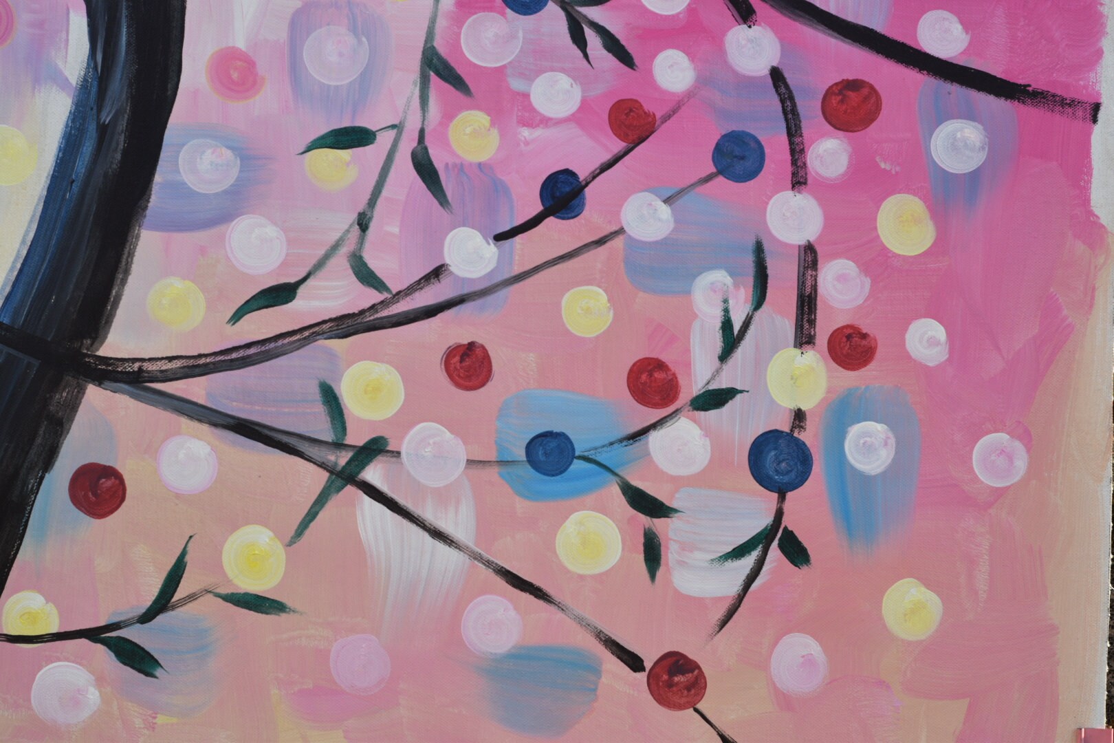 Abstract Blossom, Original Acrylic Painting, Abstract Painting 48x24 ...