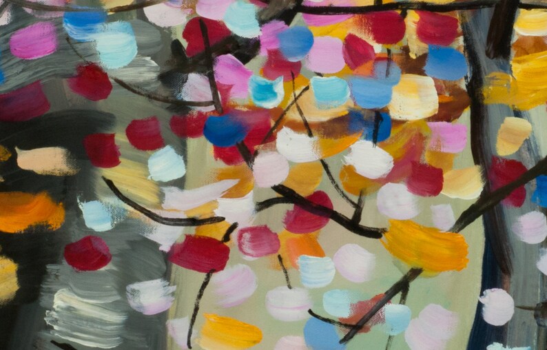 Large Art Landscape Oil Painting Autumn Aspen Forest 48x24 - Etsy