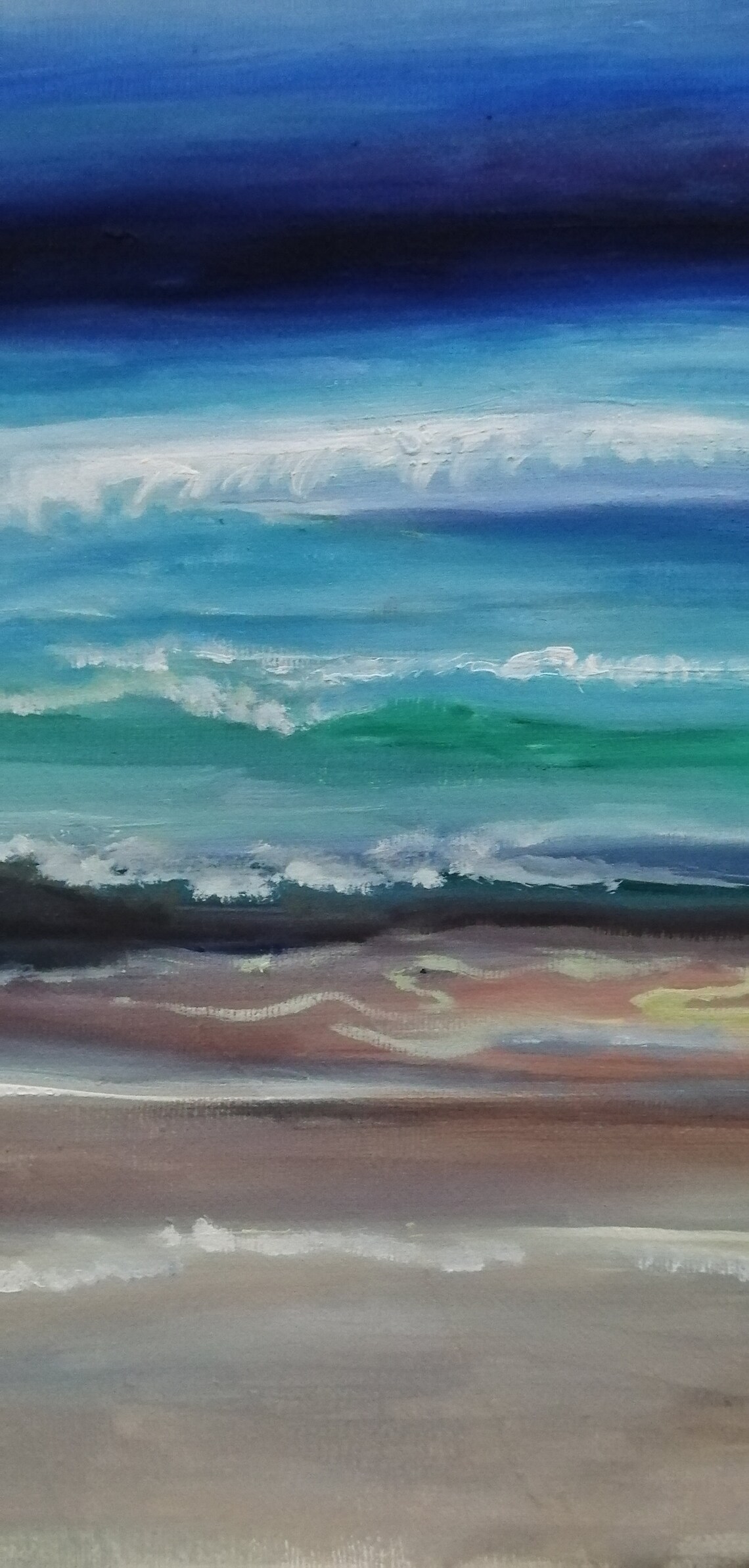 Original Beach Art painting huge Impasto Texture modern oil Etsy