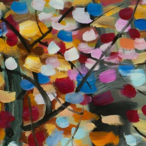 Large Art Landscape Oil Painting Autumn Aspen Forest 48x24 - Etsy