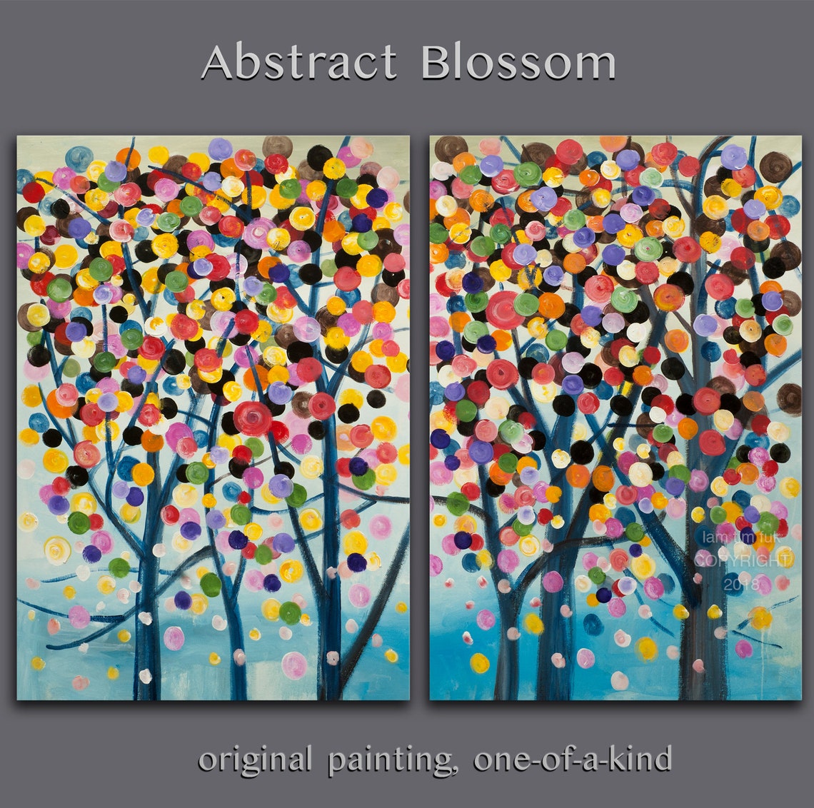 Abstract Blossom Original Acrylic Painting Abstract Painting Etsy