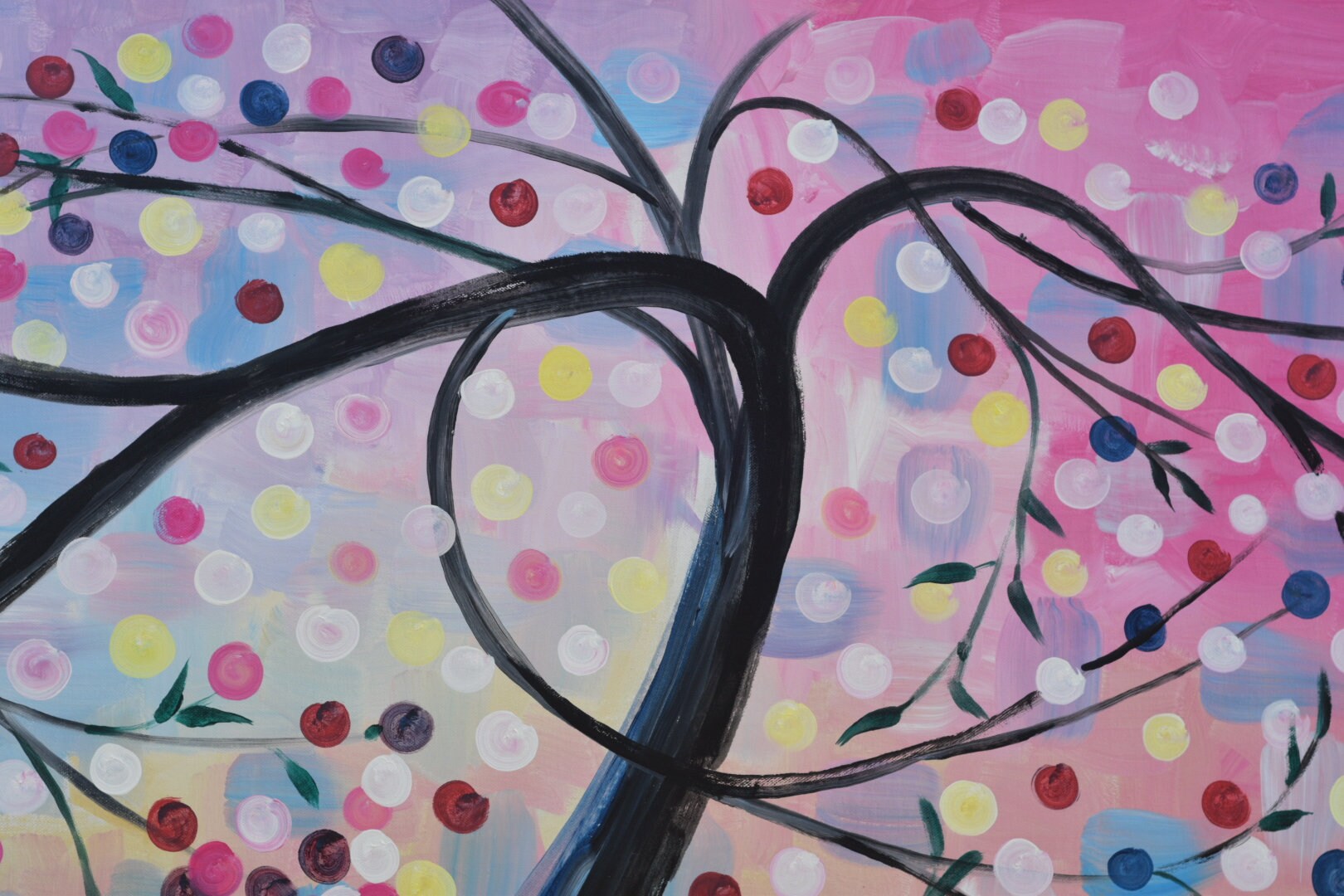 Abstract Blossom, Original Acrylic Painting, Abstract Painting 48x24 ...