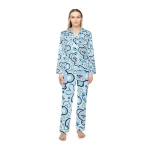 Pijamas Kpop BTS - Pijamas de satén para mujer con estampado BT21 Koya - Perfectos para noches acogedoras