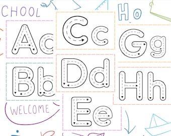 Alphabet Tracing Cards: Preschool ABC Letter Worksheets (Digital Download)