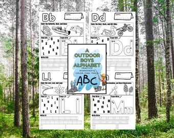 Outdoor Alphabet Arbeitsblätter: Buchstaben, Vorschullernen (PDF-Muster)