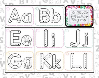 Alphabet Tracing Cards: Preschool ABC Letter Worksheets (Digital Download)