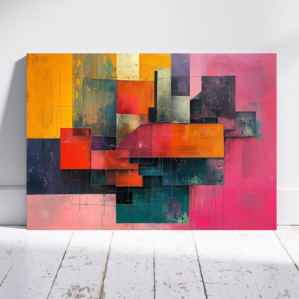 Abstract Wall Art Canvas Painting Print Vibrant Colorful Framed Canvas Art Vivid Wall Decor