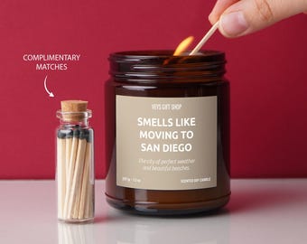 Smells Like Moving to San Diego Candle - Perfect Weather and Beautiful Beaches Scent - Perfect for California Lovers