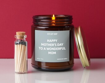Gift for Mom Mama Mommy - Scented Soy Wax Vegan Candle - Happy Mother's Day - First Mother's Day