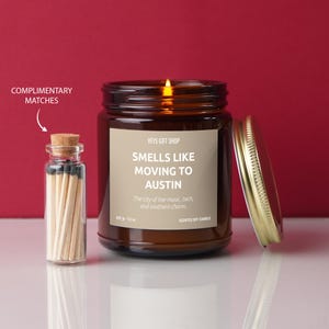 Smells Like Moving to Austin Candle - Live Music, Tech, and Southern Charm Scent - Perfect for Texas Lovers