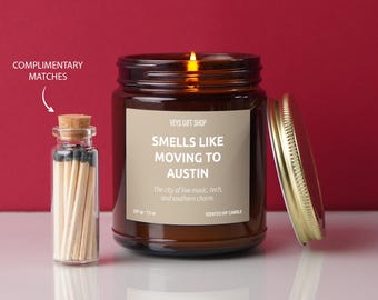 Smells Like Moving to Austin Candle - Live Music, Tech, and Southern Charm Scent - Perfect for Texas Lovers