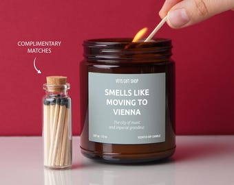 Smells Like Moving to Vienna Candle - Music and Imperial Grandeur Scent - Great for Austria Lovers