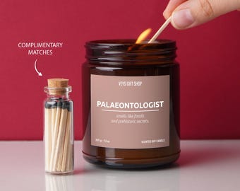 Paleontologist - Smells Like Fossils And Prehistoric Secrets Scented Soy Candle, Gift For Her, Gift For Him, Graduation Gift