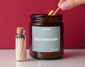 Mothers Day Gifts - Best Mom Ever Candle - Baby Shower Gift - Soy Mom Candle - New Mom Gift - Expecting Mom Gift - Mom Birthday Gift