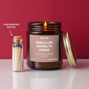 Smells Like Moving to Athens Candle - History and Mythology Scent - Ideal for Greece Lovers