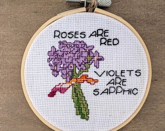 Violets are Sapphic - Cross Stitch Decor