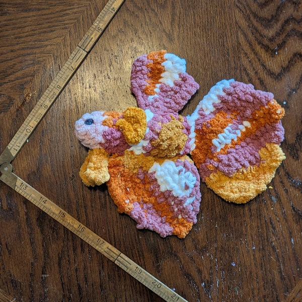 Crochet - Amigurumi Betta Fish - Plush Stuffy - Koi Pink and Orange