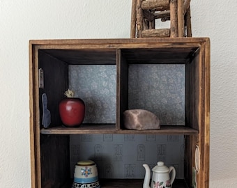 Wooden Cube Trinket Shelf/Miniature/Curio