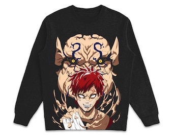 Naruto Anime Sweatshirt, Gaara des Sandes, Grafik Anime Unisex Sweatshirt, Anime Liebhaber, Manga Pullover, Japan, Geschenk für ihn, Geschenk für sie
