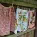 Apron - Vintage Half Apron - Orange and Tan Calico Floral - Cotton Feedsack
