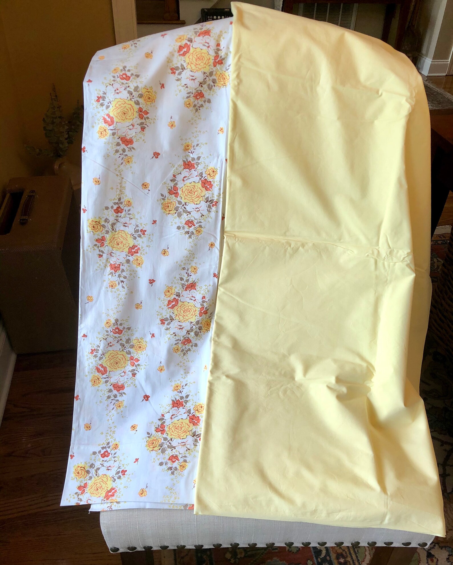 Vintage Percale Sheet 100 All Cotton Percale Penneys Pencale Yellow