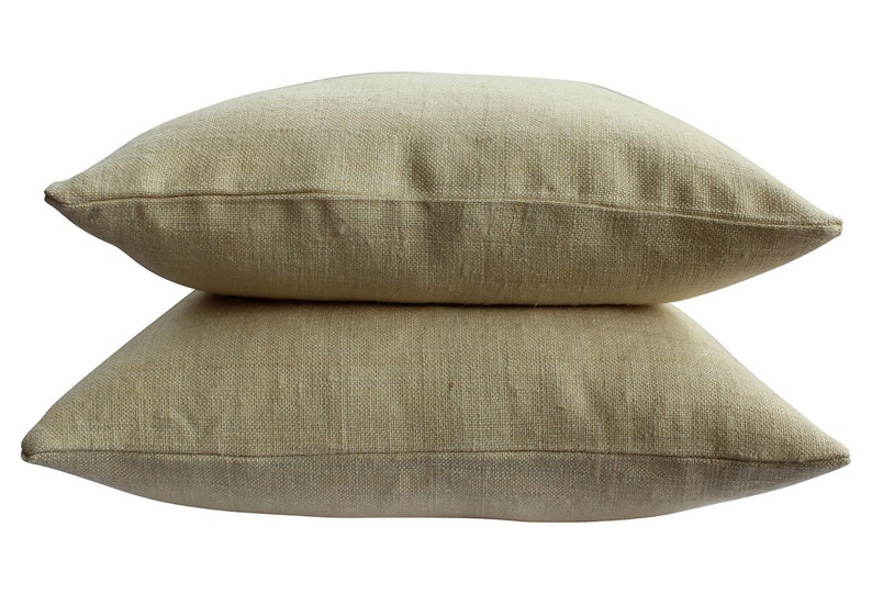 Raw Silk Pillow Cover 20 Inch Square Creamy White Pillows Etsy