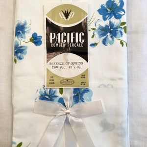 Blue Cotton Roses Bedding Iris Pillowcases Combed Percale Cottage Country Farmhouse Spring Fresh Essence Spring Cases