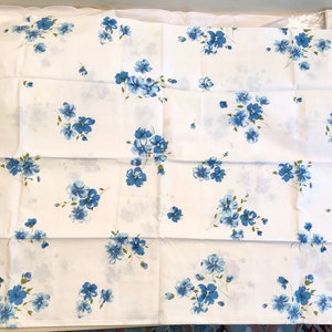 Blue Cotton Roses Bedding Iris Pillowcases Combed Percale Cottage Country Farmhouse Spring Fresh image 7