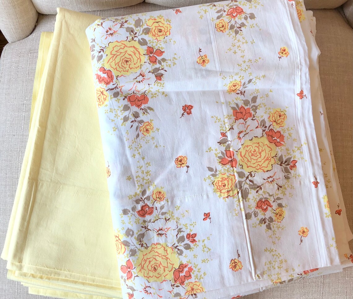 Vintage Percale Sheet 100 All Cotton Percale Penneys Etsy