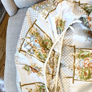 Vintage Bed Sheet Cannon Monticello Lattice Garden Twin Fitted Sheet 1970s 1980s Bedding image 2