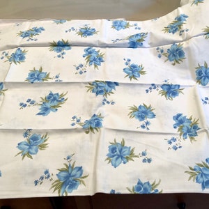 Blue Cotton Roses Bedding Iris Pillowcases Combed Percale Cottage Country Farmhouse Spring Fresh image 3