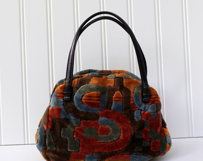 Vintage Carpet Purse Cara USA Multicolor Handbag Cara Etsy