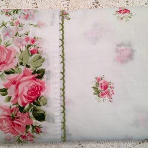 New Reversible Vintage Springmaid Jay Yang Pillowcases- Colorful Bouquets 1980s Bedding Vintage Bedding Percale Bouquet Pillowcases