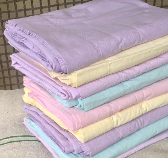 Vintage Cotton Sheets Full Flat Percale Spring Summer Etsy