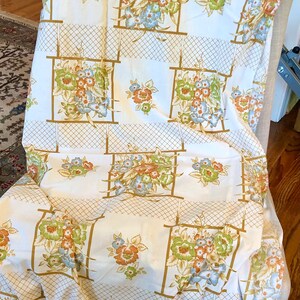 Vintage Bed Sheet Cannon Monticello Lattice Garden Twin Fitted Sheet 1970s 1980s Bedding image 3