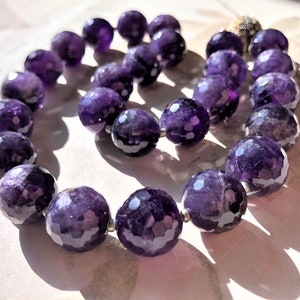 Natural Amethyst Necklace, Vibrant Color, Fashion Jewelry, Classy Design, Focal Necklace, Sleek, Ideal Gift, Vibrant, Beaded Necklace, 172
