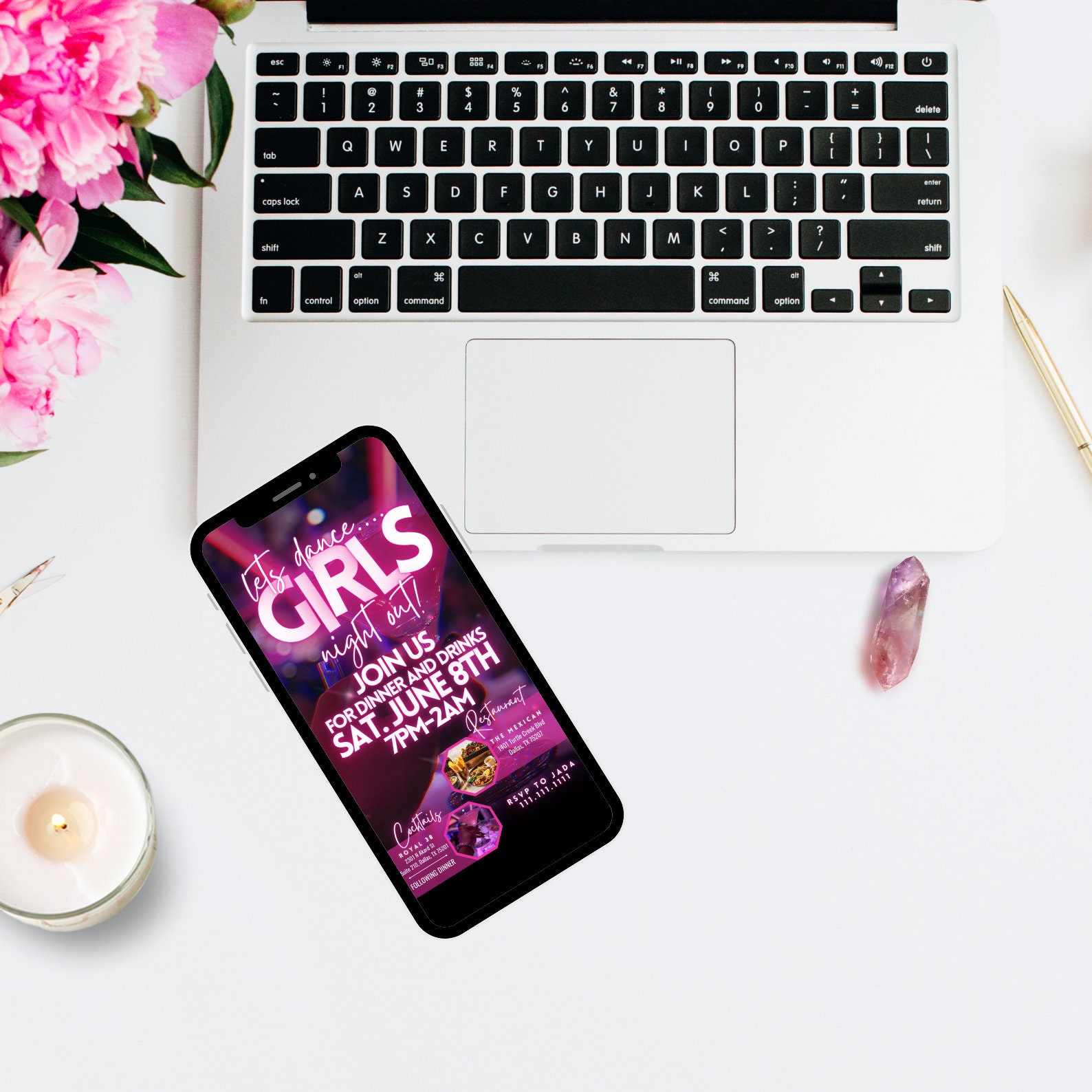 Girls Night Out Invitation Canva Template, Ladies Night, Party Invite ...