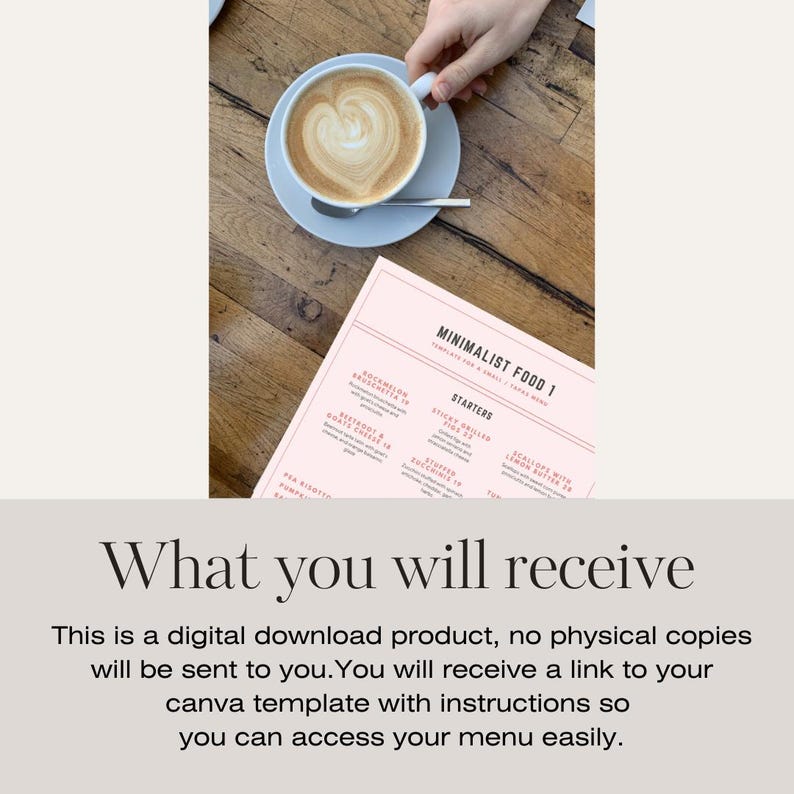 Menu Template, Food, Beverage, Canva Template Restaurant Branding - Etsy